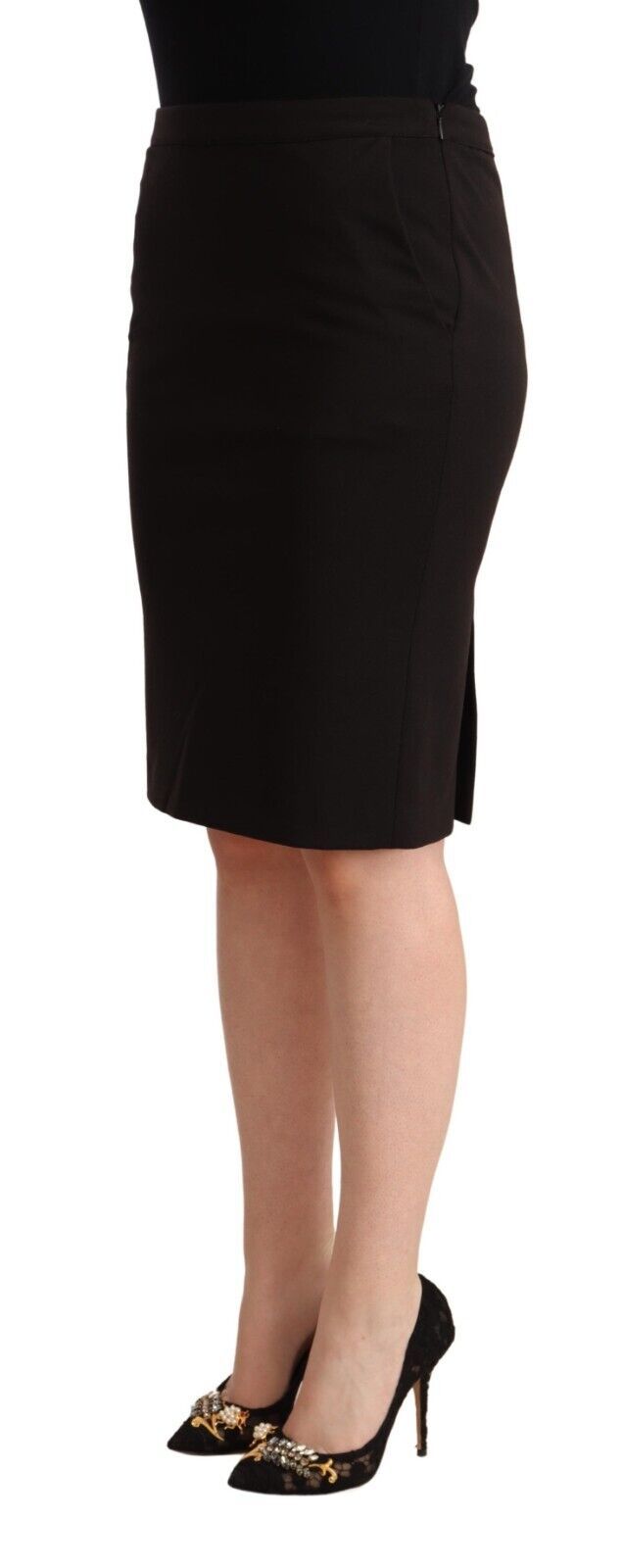 GF Ferre Sleek Black Pencil Skirt Knee Length GF Ferre