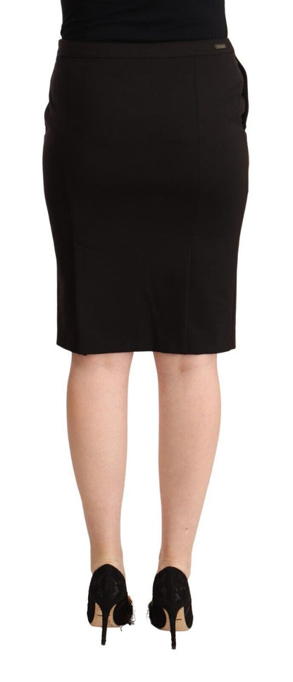 GF Ferre Sleek Black Pencil Skirt Knee Length GF Ferre