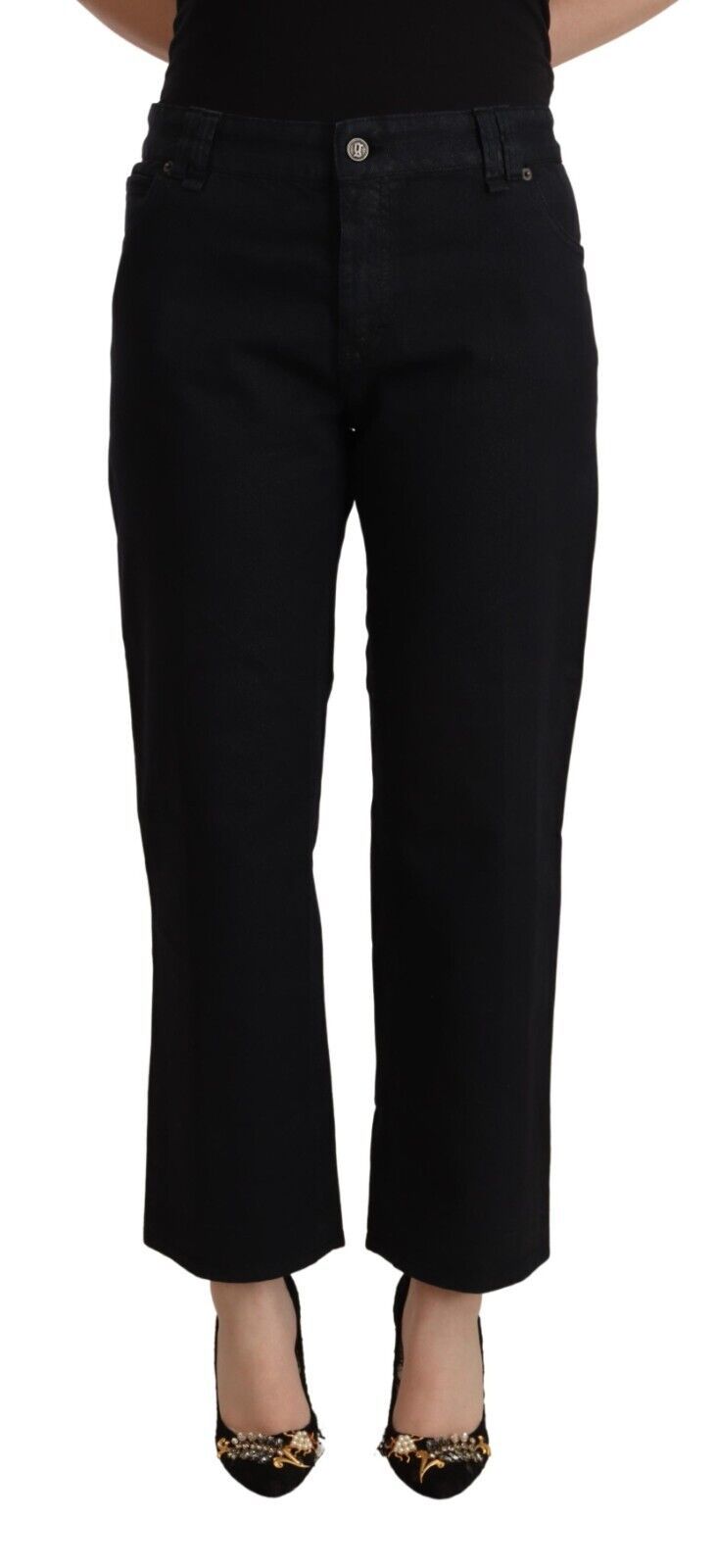 John Galliano Elegant High Waist Cropped Jeans John Galliano