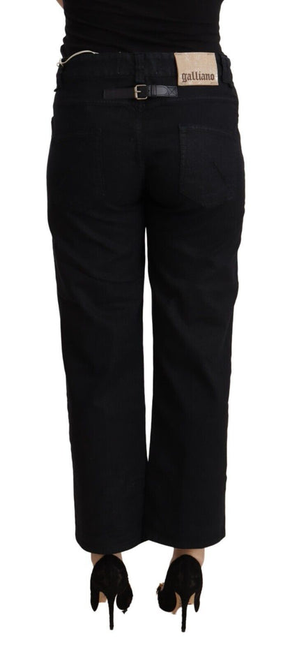 John Galliano Elegant High Waist Cropped Jeans John Galliano