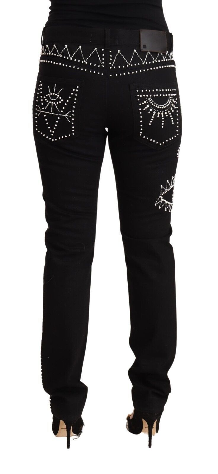 Valentino Embellished Black Mid-Waist Denim Valentino