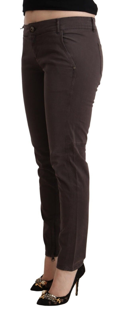 Ermanno Scervino Chic Brown Low Waist Skinny Pants Ermanno Scervino