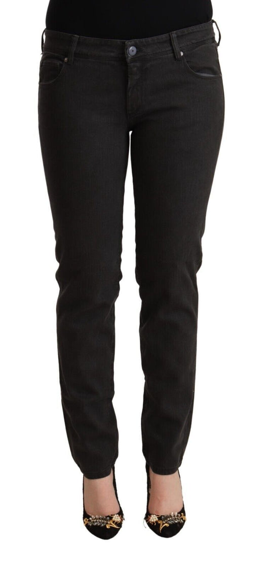 Ermanno Scervino Chic Black Low Waist Skinny Denim Ermanno Scervino