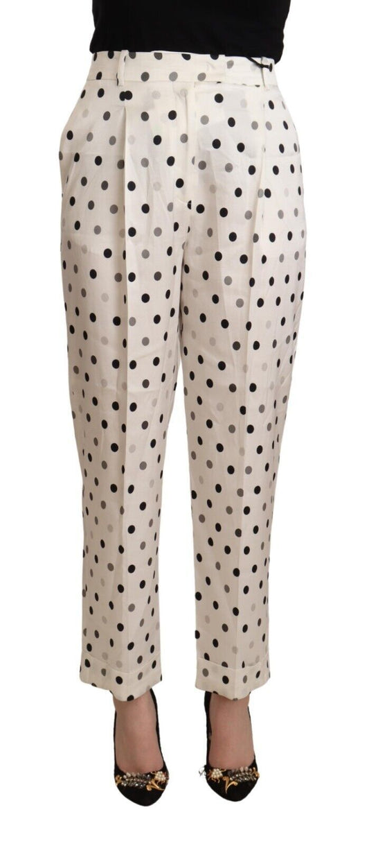 Ermanno Scervino Chic High Waist Polka Dotted Tapered Pants Ermanno Scervino