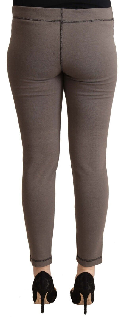 John Galliano Chic Gray Mid Waist Skinny Pants for Sophisticated Style John Galliano