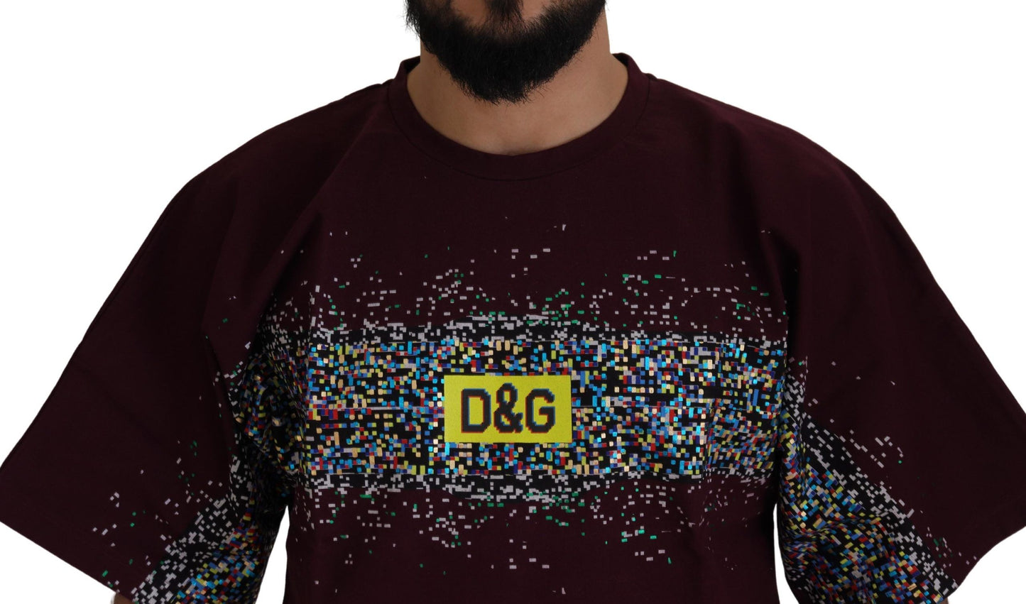 Dolce & Gabbana Bordeaux Crewneck Cotton Tee Dolce & Gabbana