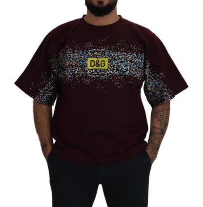 Dolce & Gabbana Bordeaux Crewneck Cotton Tee Dolce & Gabbana