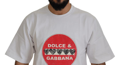 Dolce & Gabbana Chic White Cotton Heart Amor T-shirt Dolce & Gabbana