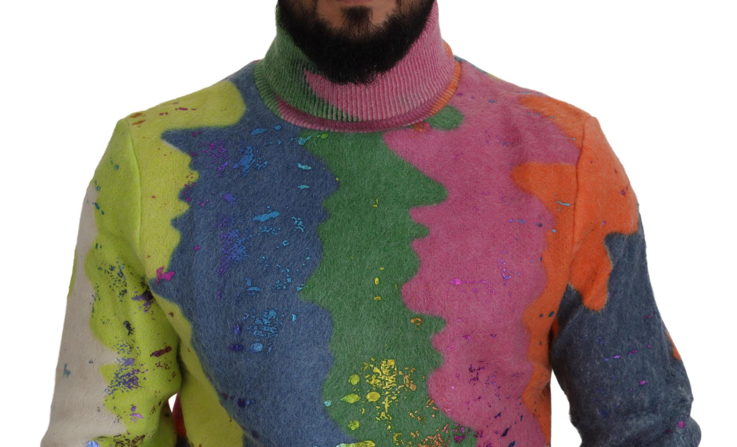 Dolce & Gabbana Multicolor Turtleneck TV Motive Sweater Dolce & Gabbana