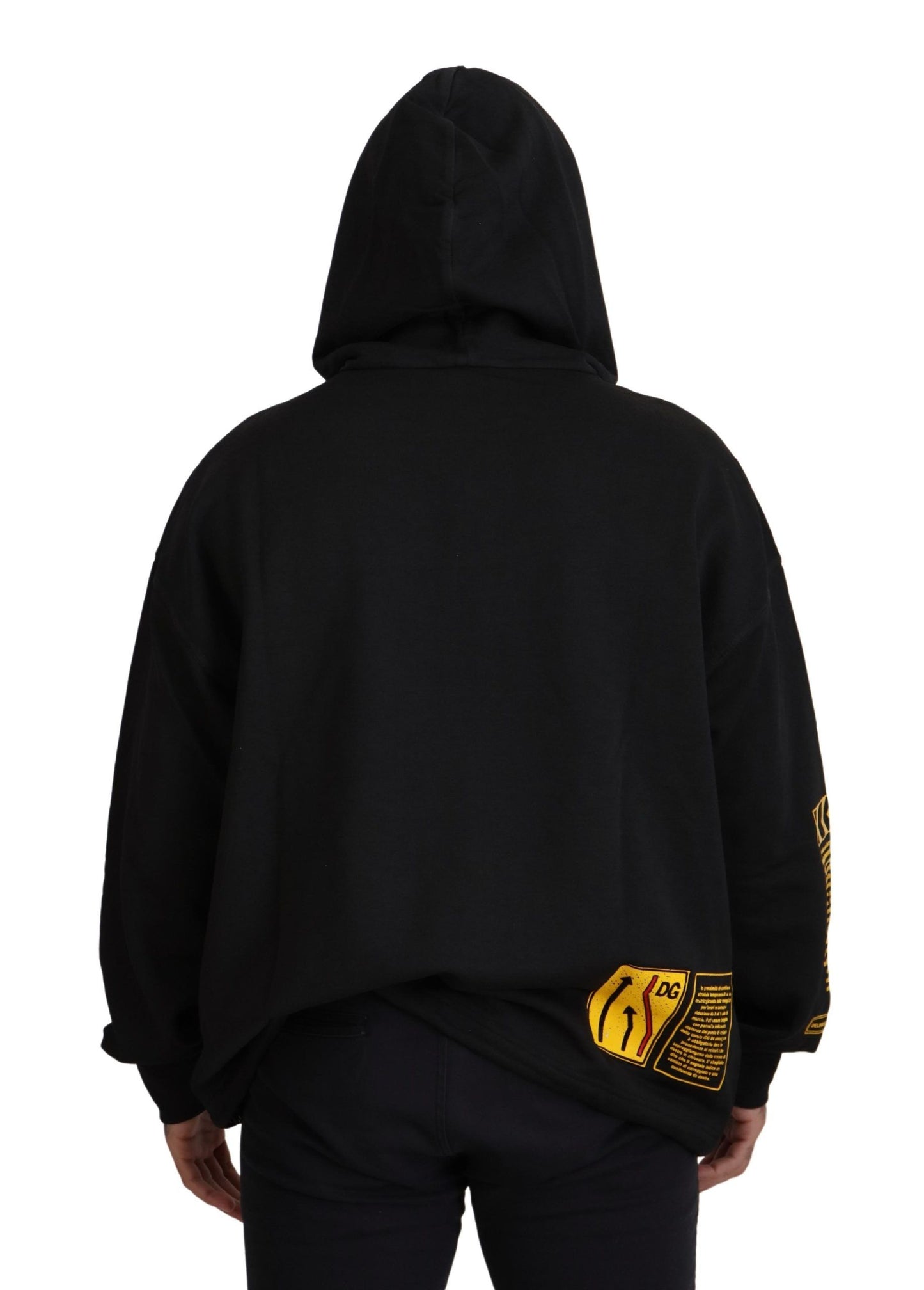 Dolce & Gabbana Elegant Black Cotton Hooded Sweater Dolce & Gabbana