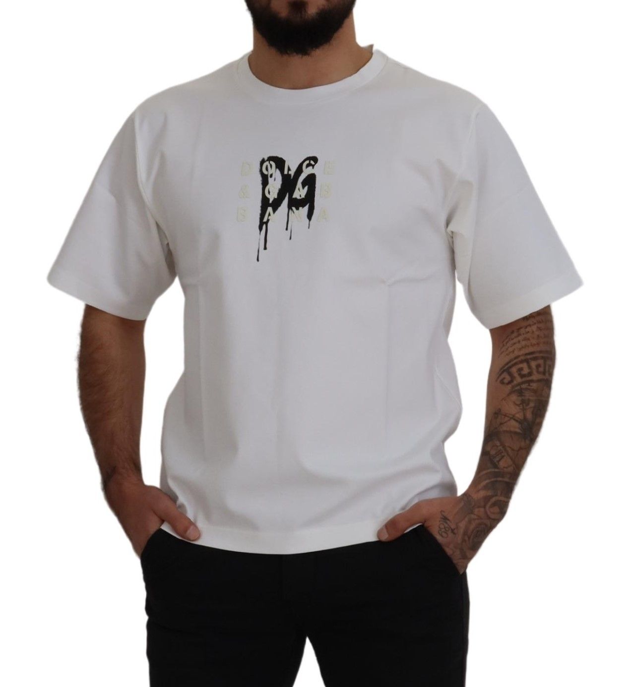 Dolce & Gabbana Timeless White Logo Crewneck Tee Dolce & Gabbana