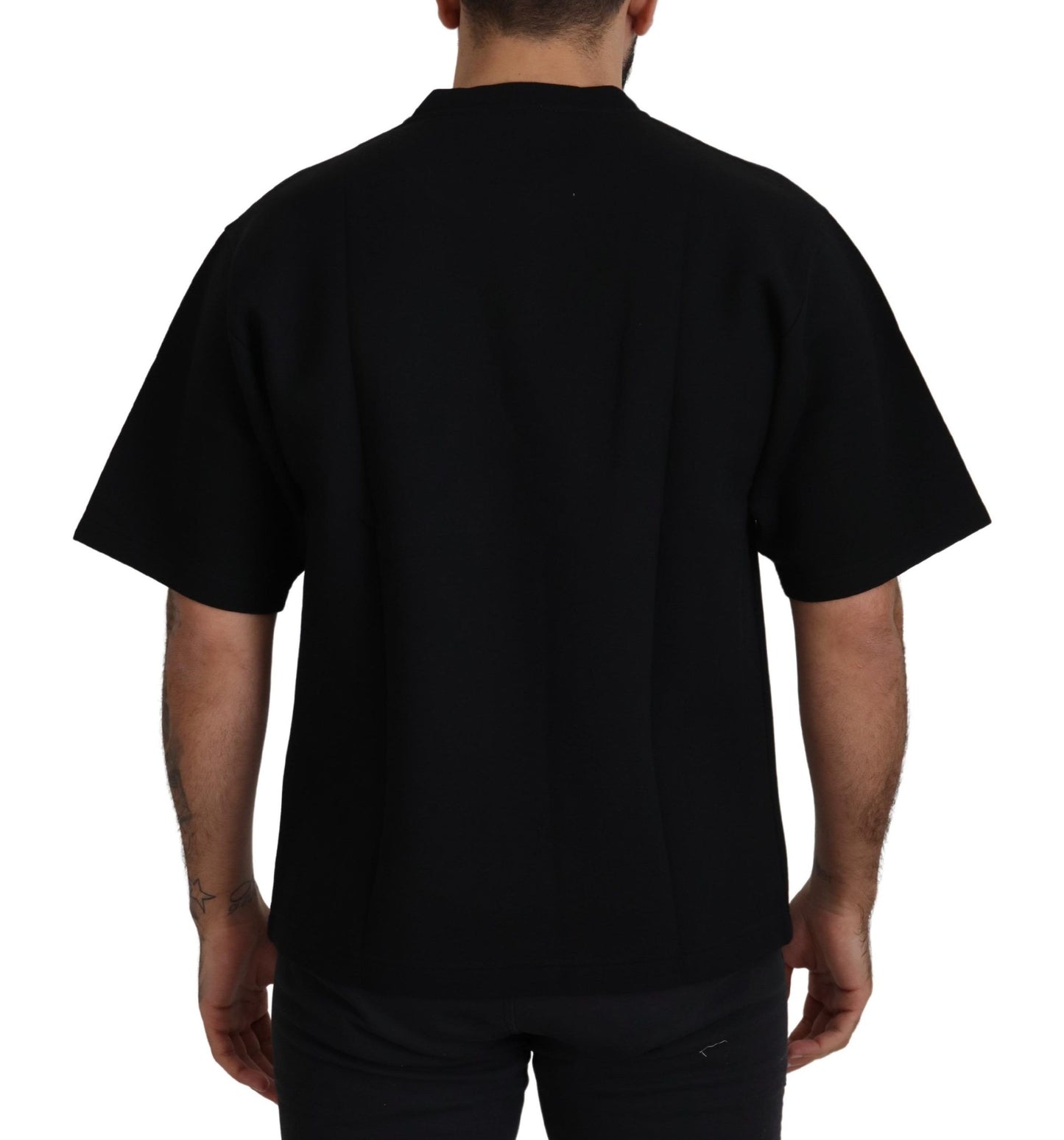 Dolce & Gabbana Elegant Black Cotton Blend Crewneck T-Shirt Dolce & Gabbana