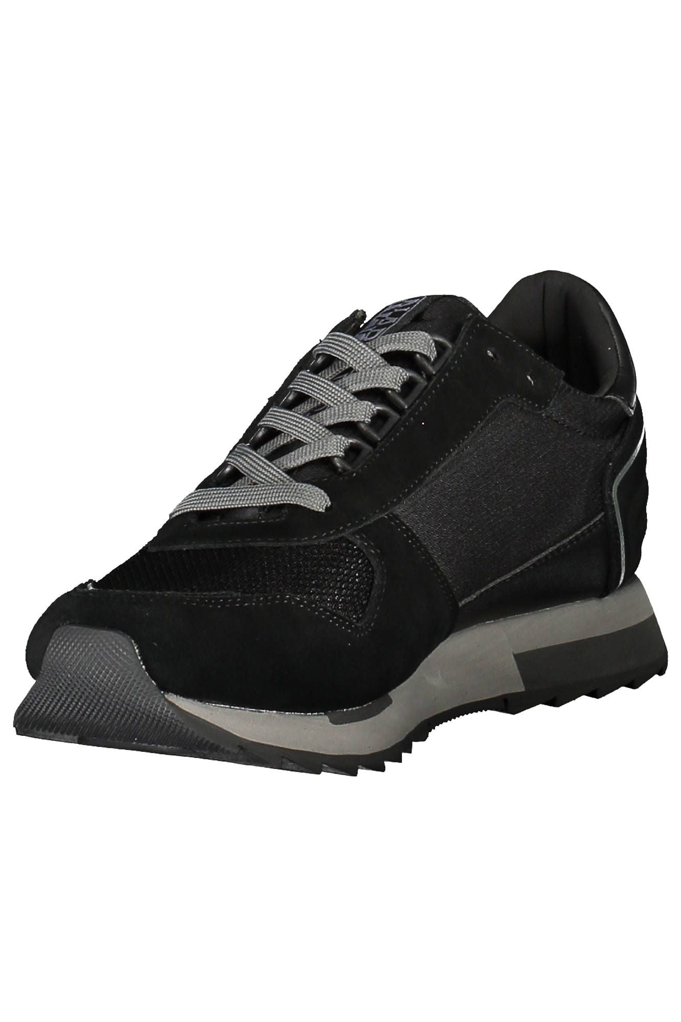 Napapijri Sleek Black Lace-Up Sneakers with Contrasting Details Napapijri