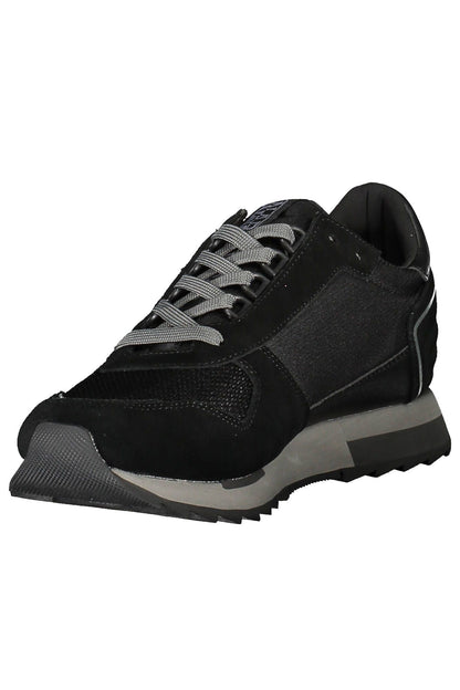 Napapijri Sleek Black Lace-Up Sneakers with Contrasting Details Napapijri