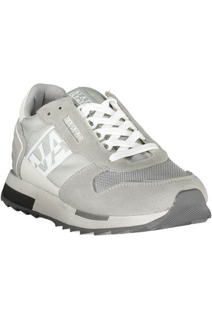 Napapijri Gray Contrast Lace-Up Sneakers Napapijri