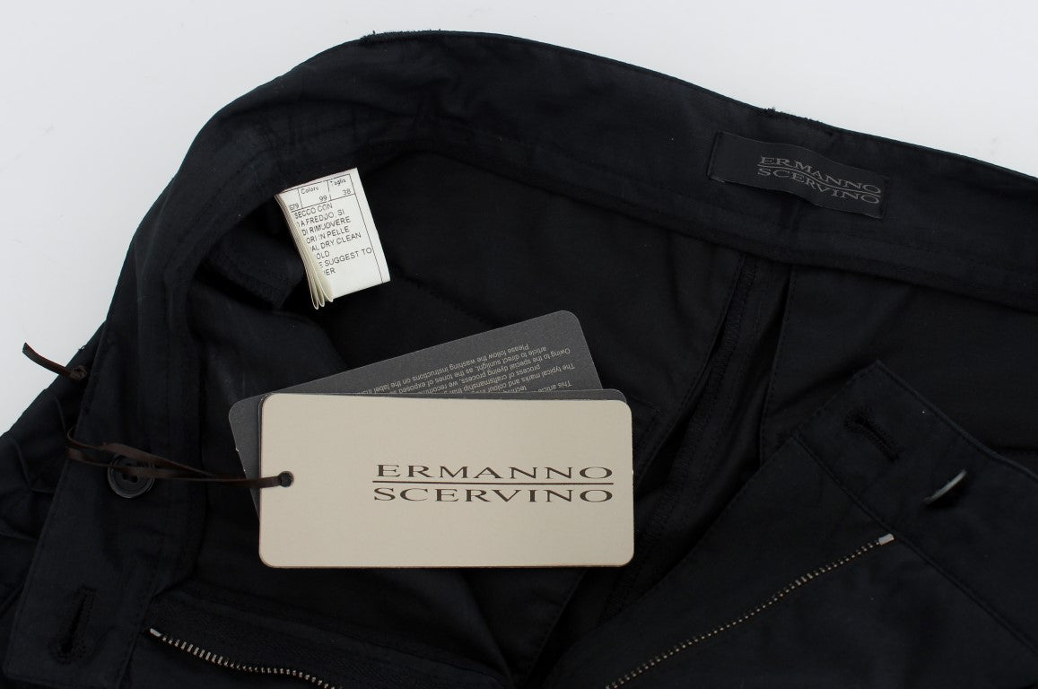 Ermanno Scervino চটকদার নীল সুতির ক্যাজুয়াল প্যান্ট