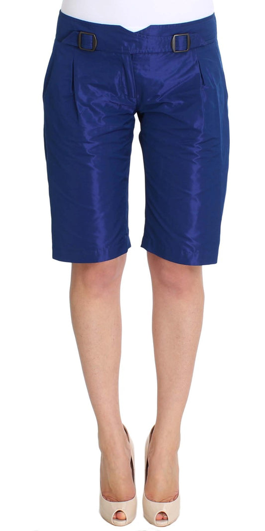 Ermanno Scervino Chic Blue Mid Waist Shorts Ermanno Scervino