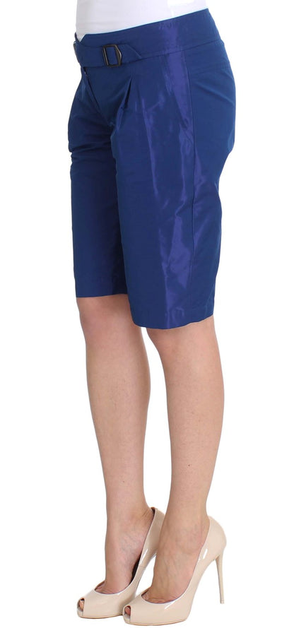 Ermanno Scervino Chic Blue Mid Waist Shorts Ermanno Scervino