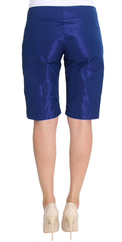 Ermanno Scervino Chic Blue Mid Waist Shorts Ermanno Scervino