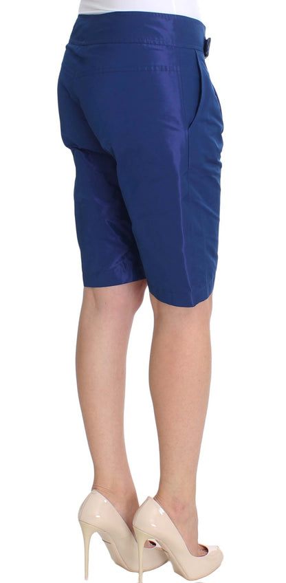 Ermanno Scervino Chic Blue Mid Waist Shorts Ermanno Scervino