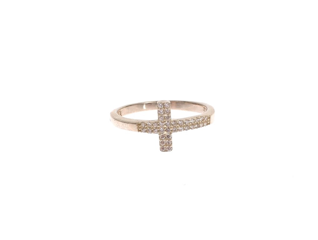 Nialaya Silver CZ Cross Statement Ring Nialaya