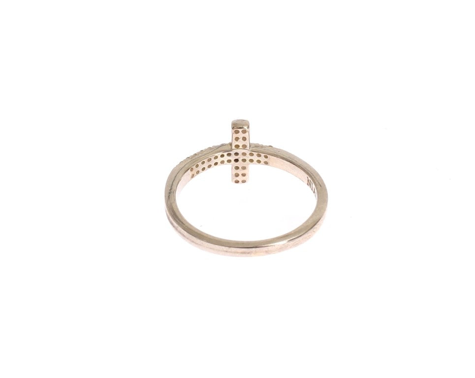 Nialaya Silver CZ Cross Statement Ring Nialaya