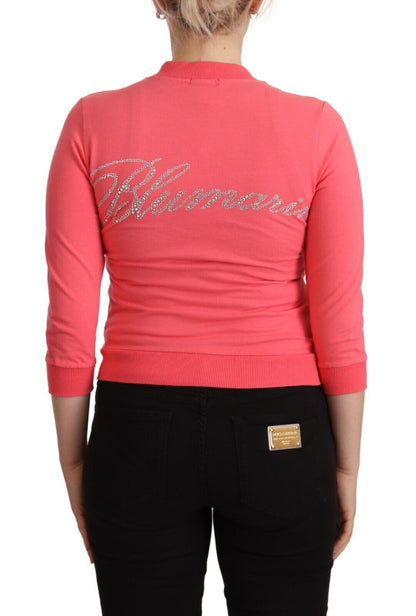 Blumarine Elegant Pink Full Zip Sweater Blumarine