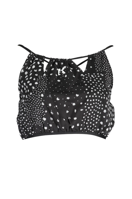 Karl Lagerfeld Elegant Beachfront Noir Top with Print Detail Karl Lagerfeld