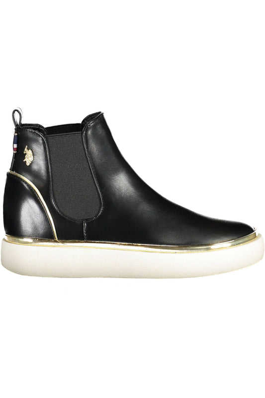 U.S. POLO ASSN. Elegant Black Low Ankle Boots with Side Elastic U.S. POLO ASSN.