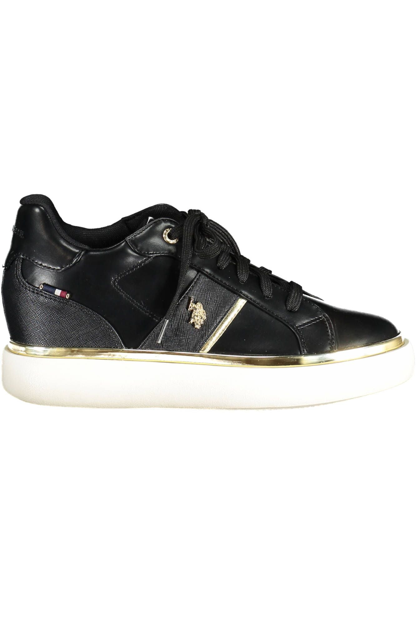 U.S. POLO ASSN. Chic Black Lace-Up Sneakers with Logo Detailing U.S. POLO ASSN.