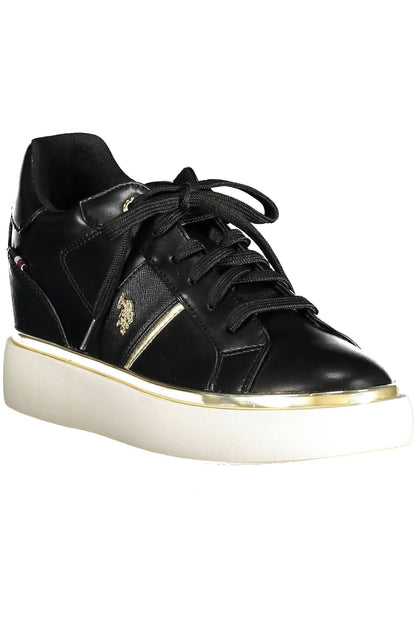 U.S. POLO ASSN. Chic Black Lace-Up Sneakers with Logo Detailing U.S. POLO ASSN.