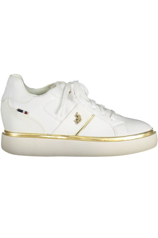 U.S. POLO ASSN. Chic White Lace-Up Sneakers with Logo Detail U.S. POLO ASSN.