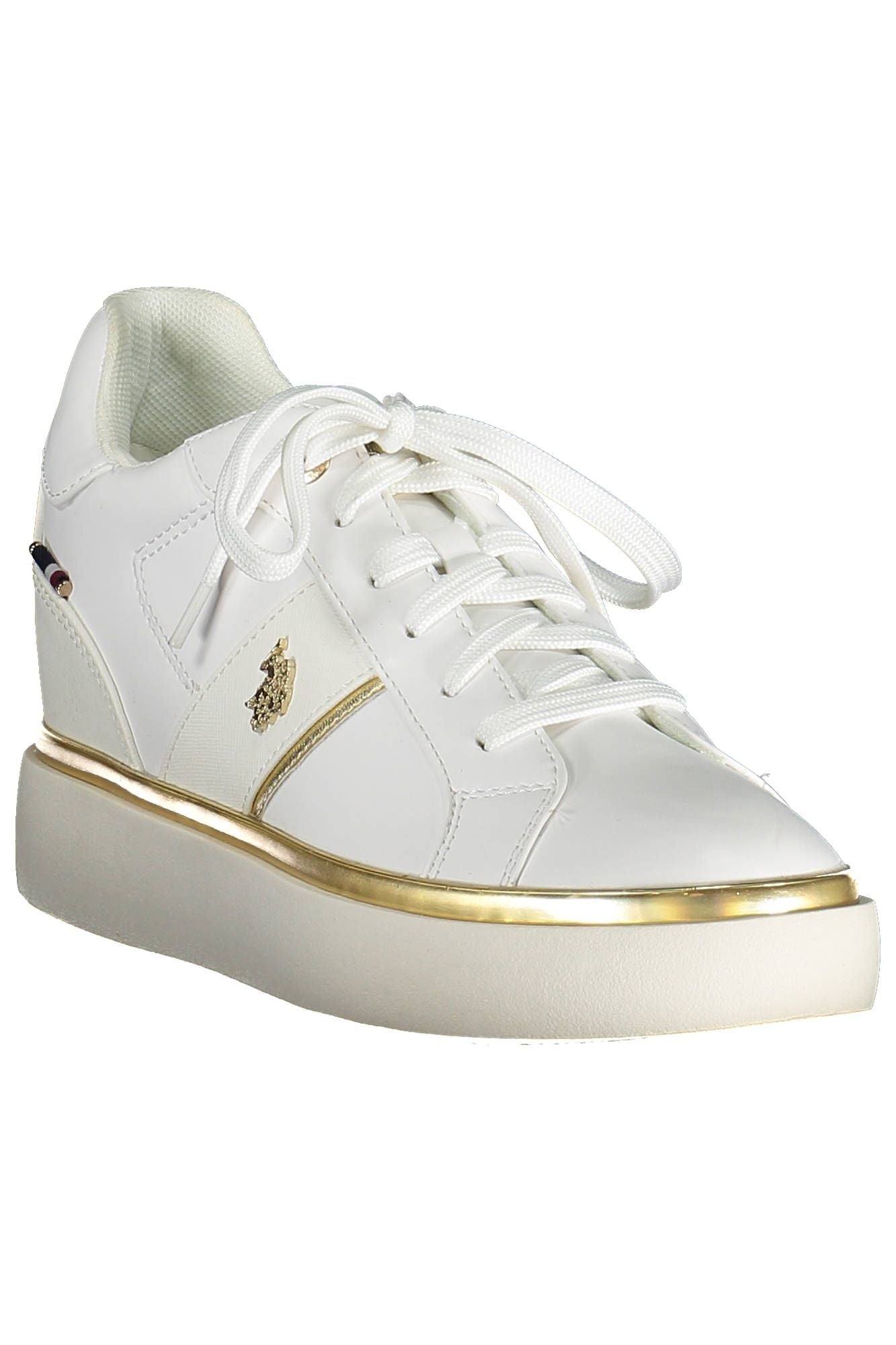 U.S. POLO ASSN. Chic White Lace-Up Sneakers with Logo Detail U.S. POLO ASSN.