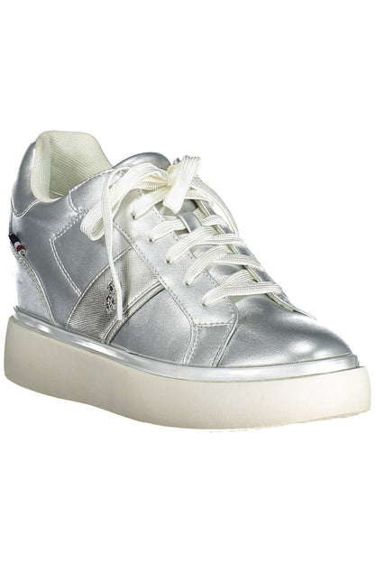 U.S. POLO ASSN. Silver Lace-Up Sports Sneakers with Logo Detail U.S. POLO ASSN.