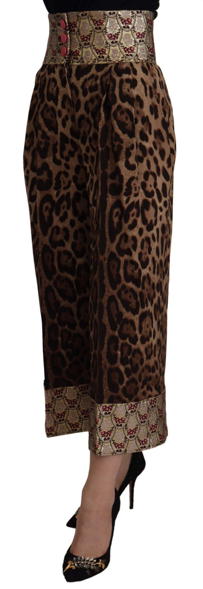 Dolce & Gabbana High Waist Cropped Leopard Jacquard Pants Dolce & Gabbana