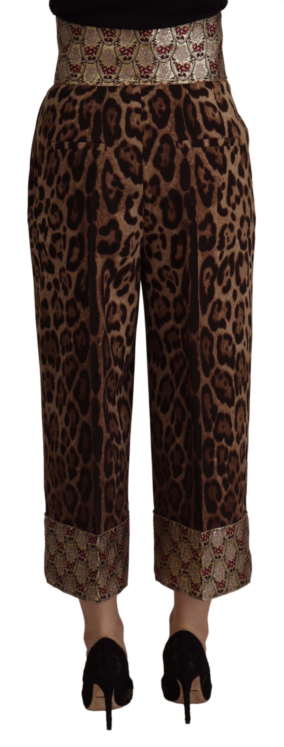 Dolce & Gabbana High Waist Cropped Leopard Jacquard Pants Dolce & Gabbana