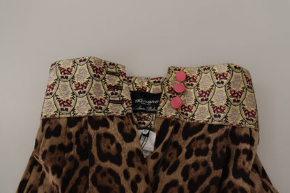 Dolce & Gabbana High Waist Cropped Leopard Jacquard Pants Dolce & Gabbana