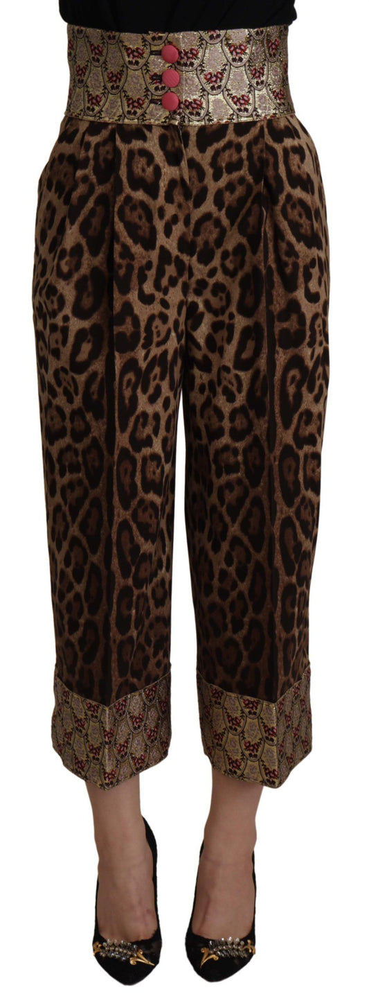 Dolce & Gabbana High Waist Cropped Leopard Jacquard Pants Dolce & Gabbana