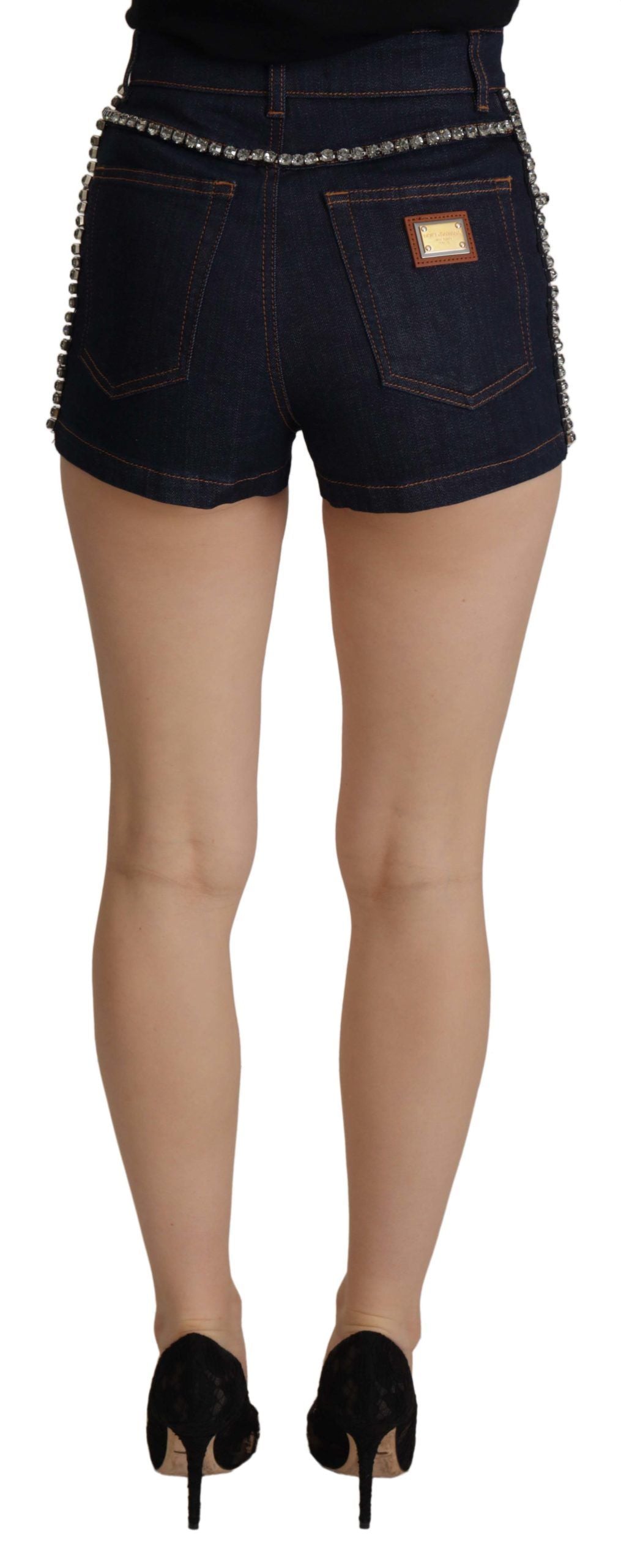 Dolce & Gabbana Chic High Waist Hot Pants Shorts with Crystal Detailing Dolce & Gabbana