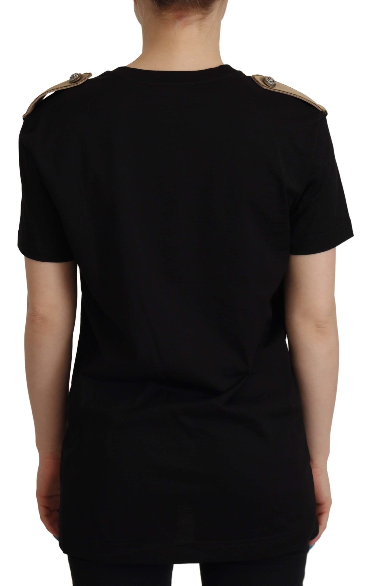 Dolce & Gabbana Chic Black Logo Cotton Tee for Women Dolce & Gabbana