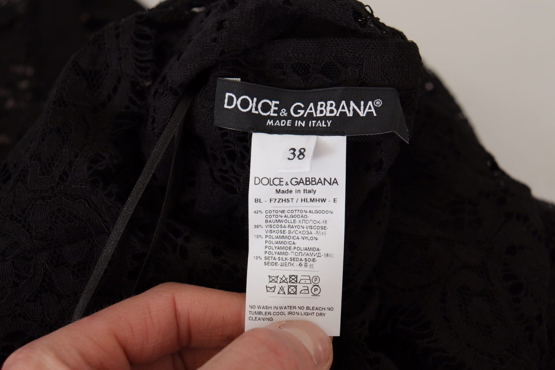 Dolce এবং Gabbana মার্জিত কালো লম্বা হাতা ব্লাউজ শীর্ষ