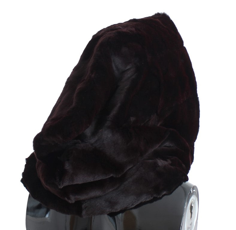 Dolce & Gabbana Exclusive Purple Weasel Fur Hooded Scarf Dolce & Gabbana