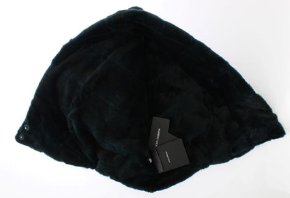 Dolce & Gabbana Exclusive Green Weasel Fur Hooded Scarf Dolce & Gabbana