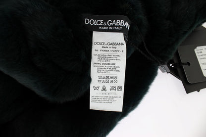 Dolce & Gabbana Exclusive Green Weasel Fur Hooded Scarf Dolce & Gabbana