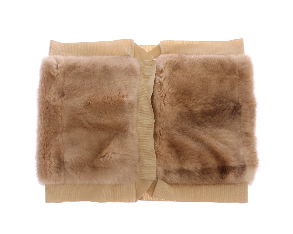 Dolce & Gabbana Exclusive Beige MINK Fur Scarf Wrap Dolce & Gabbana