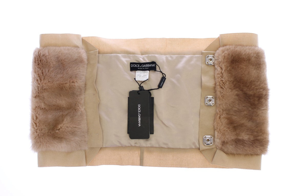 Dolce & Gabbana Exclusive Beige MINK Fur Scarf Wrap Dolce & Gabbana