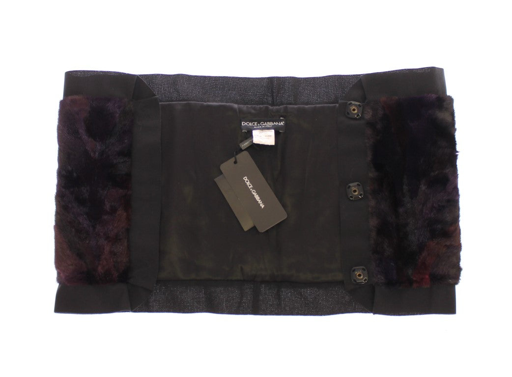 Dolce & Gabbana Exquisite Purple MINK Fur Scarf Wrap Dolce & Gabbana