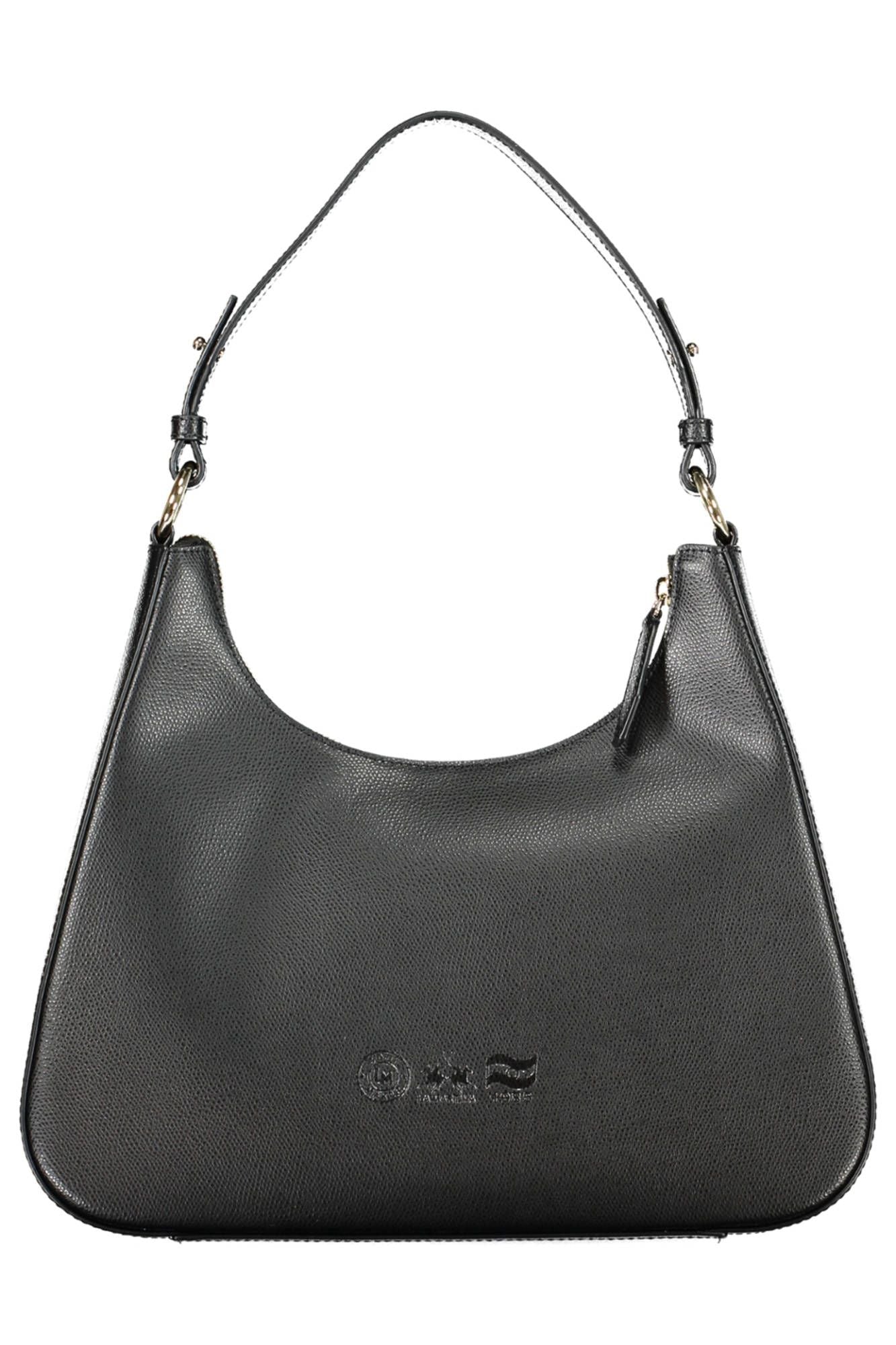 La Martina Elegant Black Leather Shoulder Bag La Martina