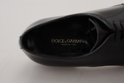 Dolce & Gabbana Elegant Black Leather Derby Shoes Dolce & Gabbana