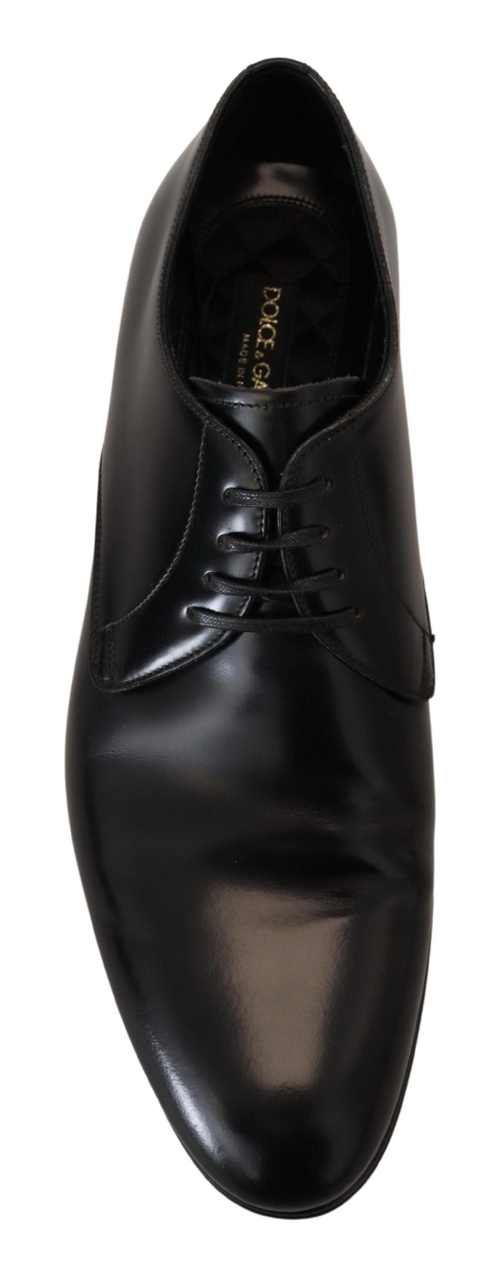 Dolce & Gabbana Elegant Black Leather Derby Shoes Dolce & Gabbana